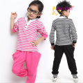 China atacado stripe algodão esporte crianças roupas conjunto para menino e menina